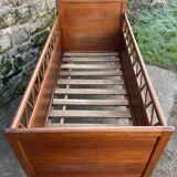 Handmade children's bed with compass feet 1950