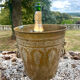 Persian Brass Champagne Bucket, Hand Engraved Ram Head Handles