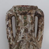 Enamelled ceramic amphora vase