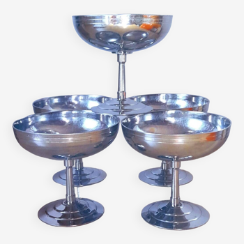 Set of 5 L'Etang Remy stainless steel ice cream cups