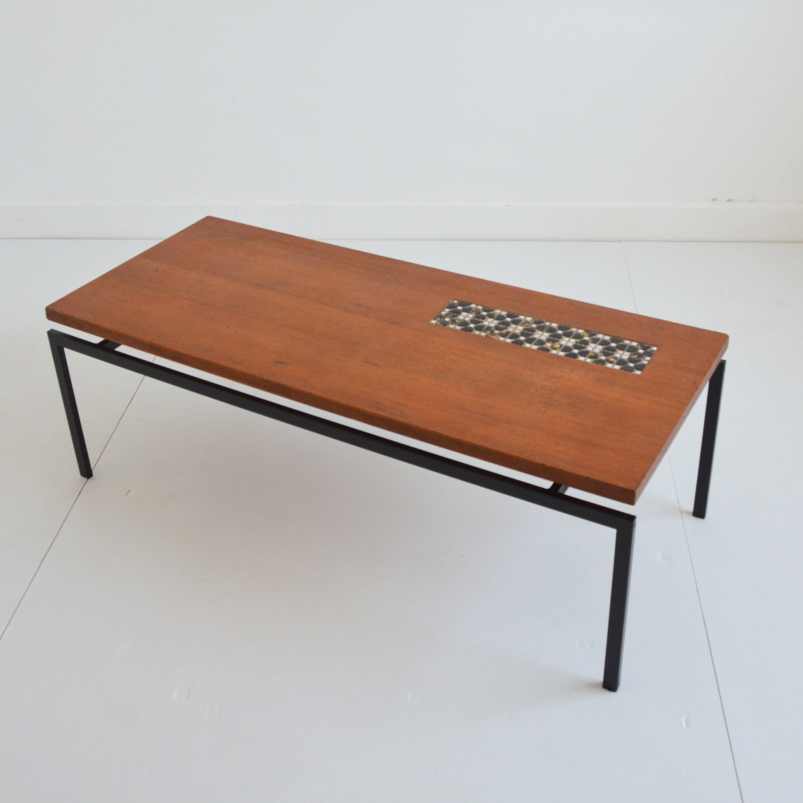 Table basse moderniste scandinave 1950 vintage