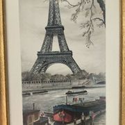Vintage lithograph by Ortiz Alfau - Paris - the Eiffel Tower