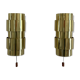 Pair of Scandinavian teak and brass sconces