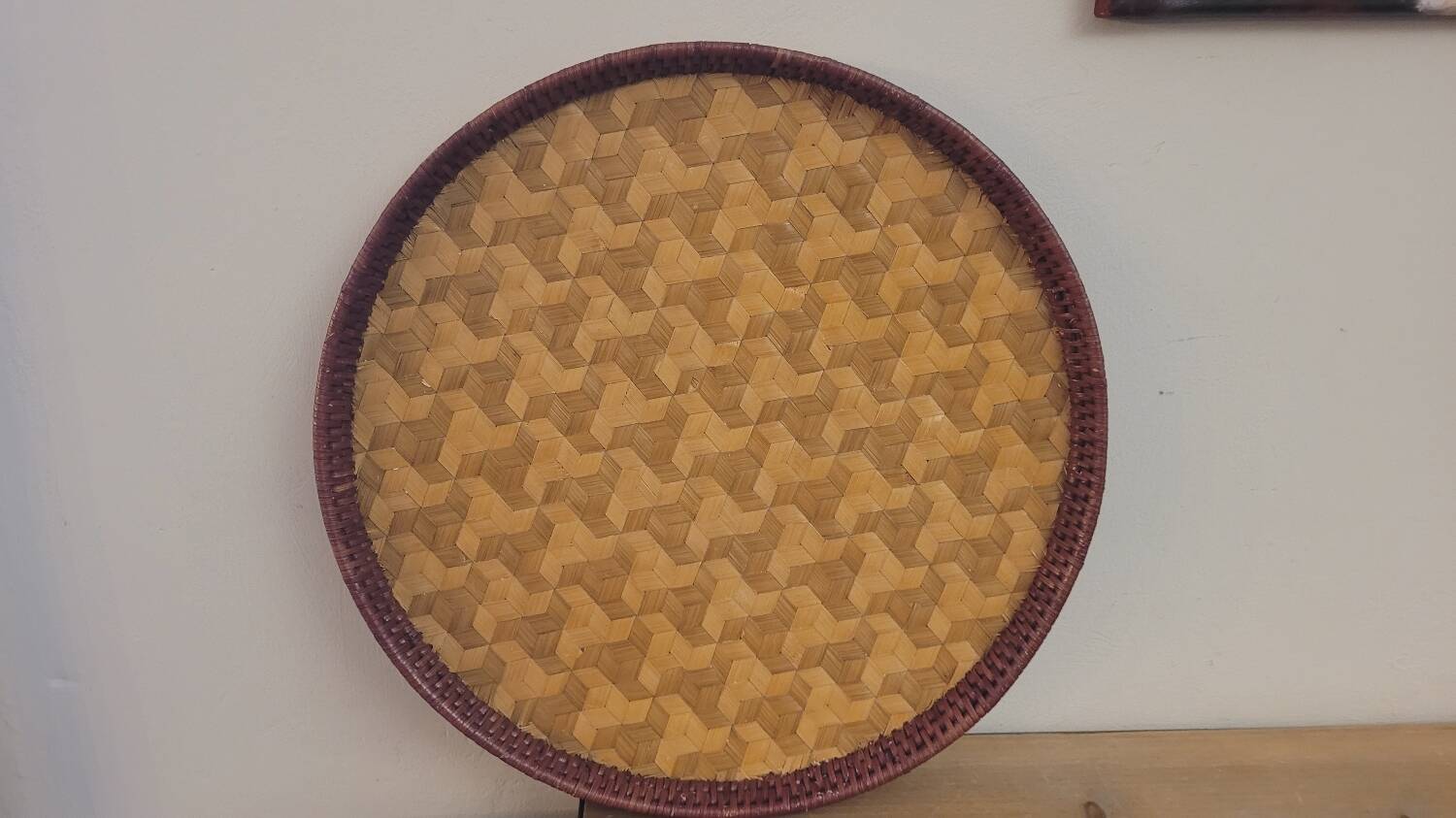 Small handmade bamboo tray from Cambodia