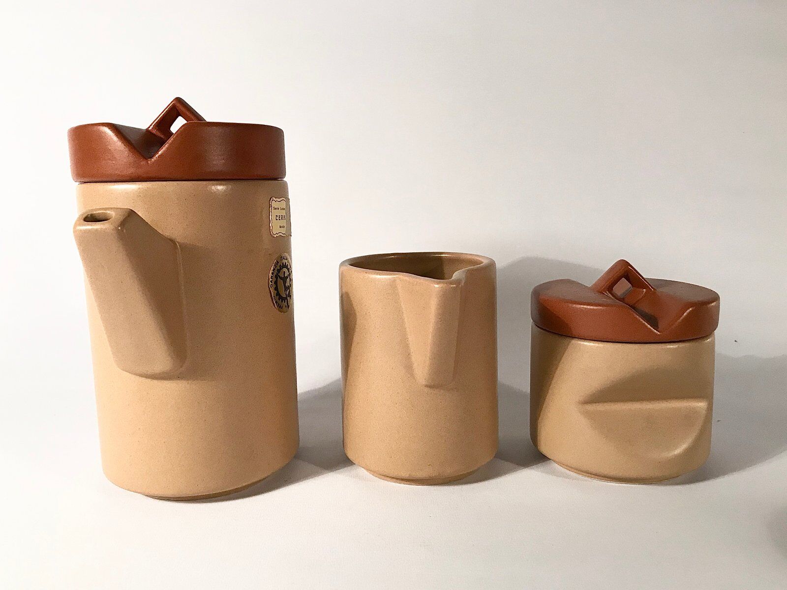 Italian ceramic coffee service set by Lusso Ceramic, 1976, Set of 13