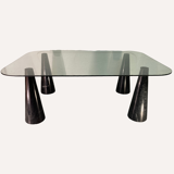 Black marble geometric organic shaped coffee table by Casigliani, Italy 1970s