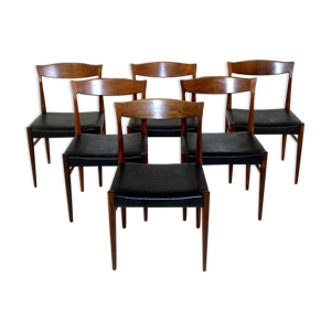 set de 6 chaises en palissandre,