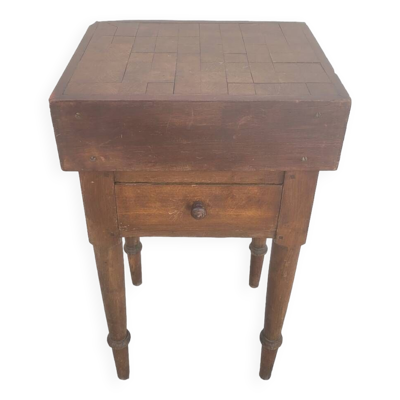 Billot de Boucher table de préparation en bois ancien