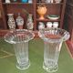 Pair of Daum France crystal cornets vases – Twisted ribbed model