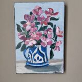 Acrylic painting on canvas contemporary still life bouquet of flowers