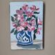 Acrylic painting on canvas contemporary still life bouquet of flowers