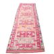 Raspberry Pink Tribal Vintage Runner Rug, Turkish Hallway Carpet,102x322 Cm