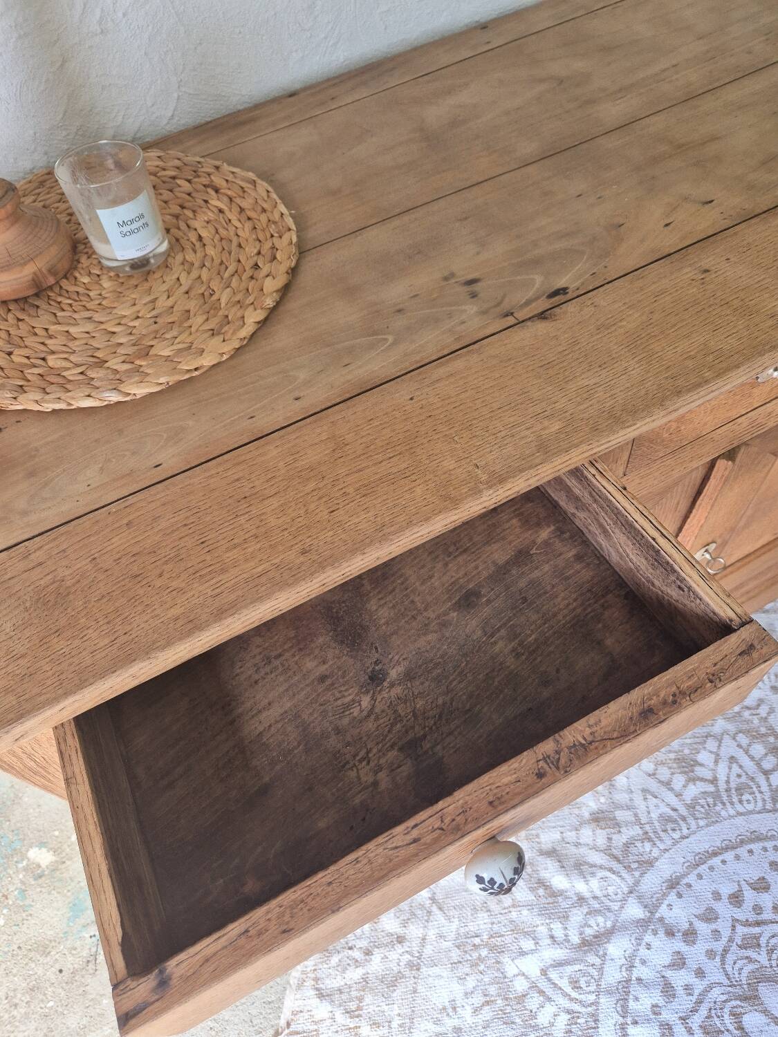 Vintage solid oak sideboard
