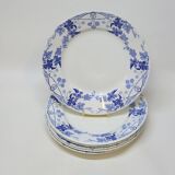 6 Petites Assiettes Plates K. G. Lunéville Modèle Lautrec Art Nouveau Décor