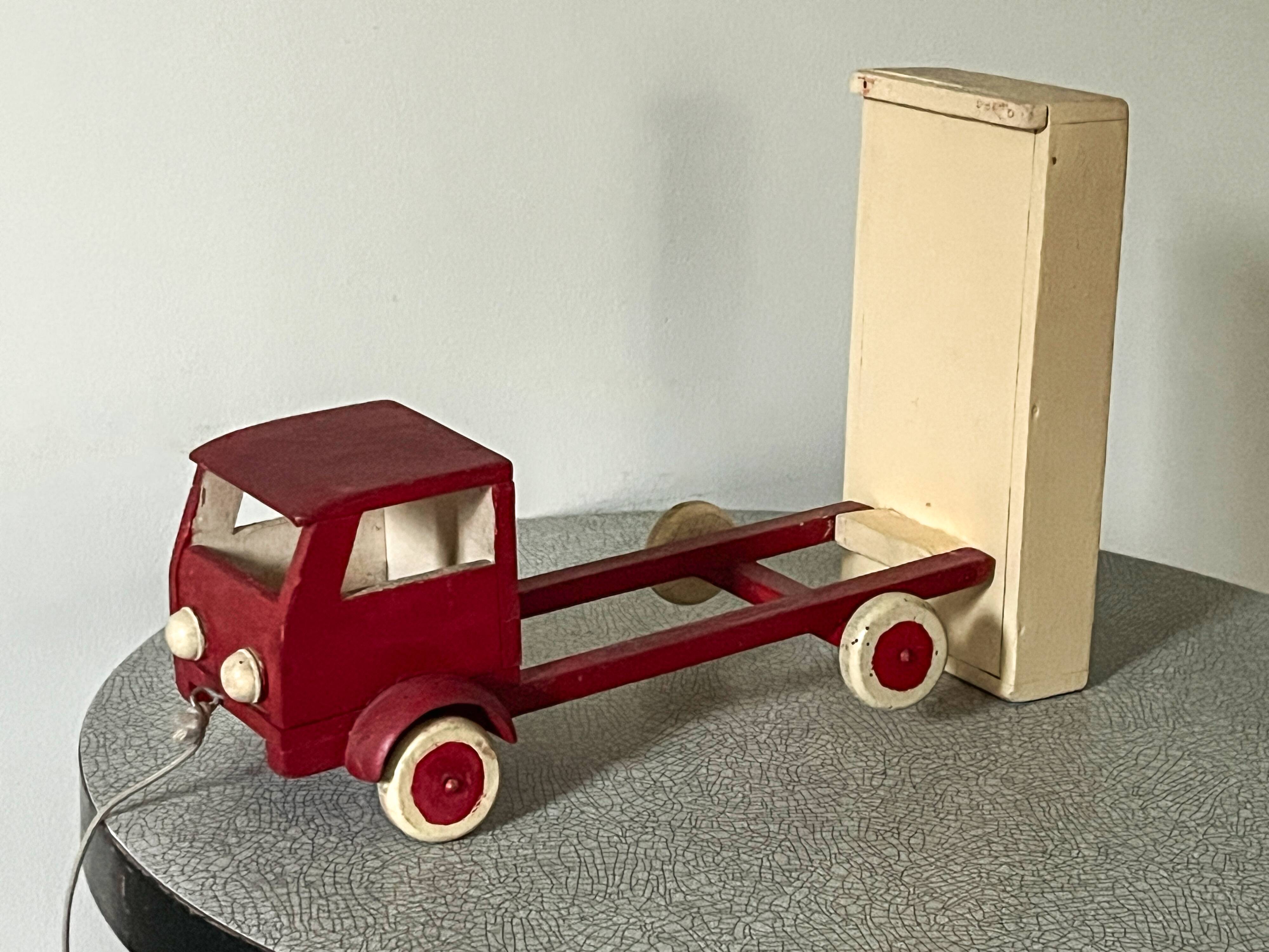 Wooden tipping lorry, vintage toy