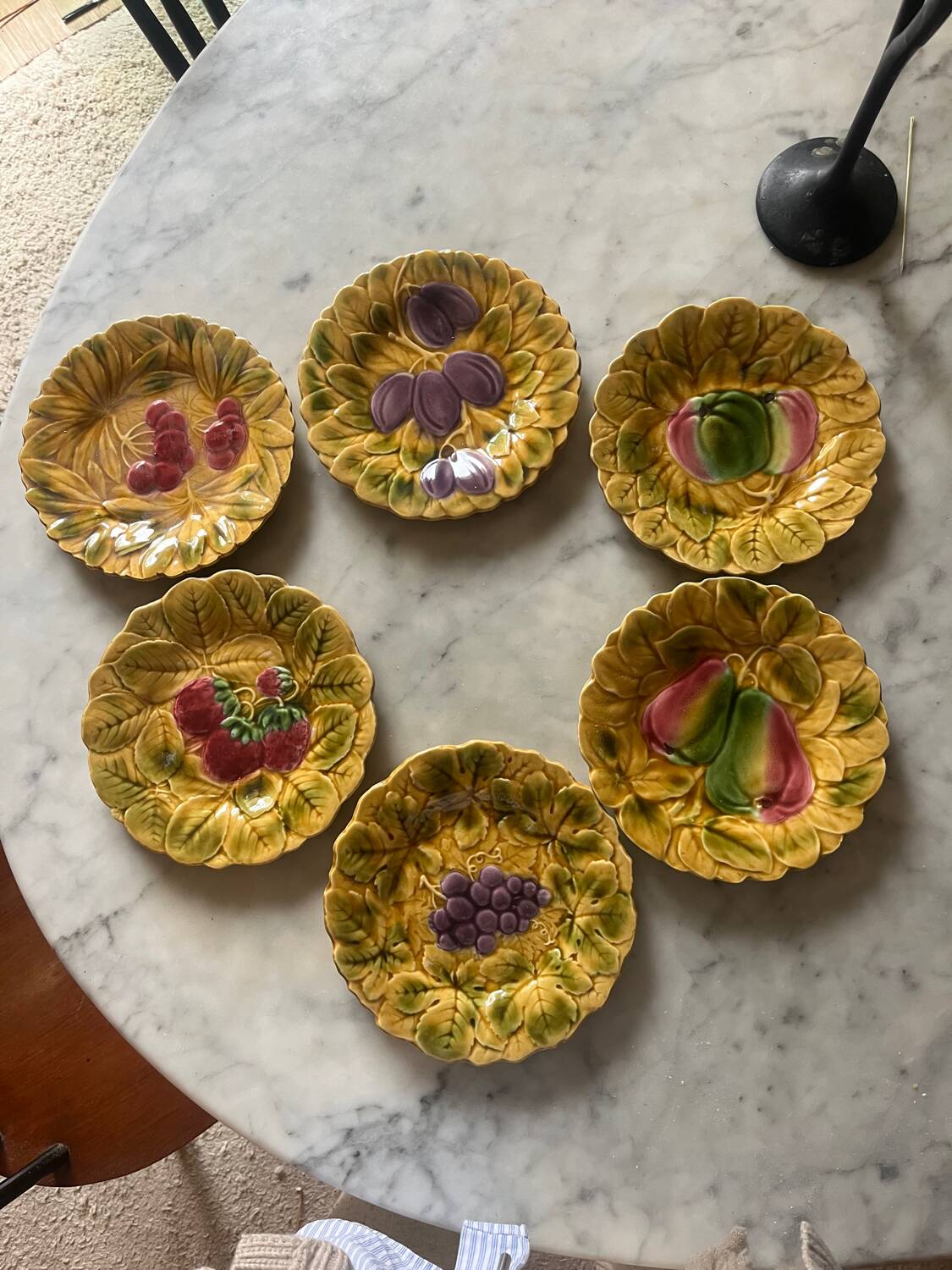 Set of 6 Sarreguemines dessert plates