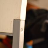 Set of 4 vintage metal and wood chairs from the 1990s.