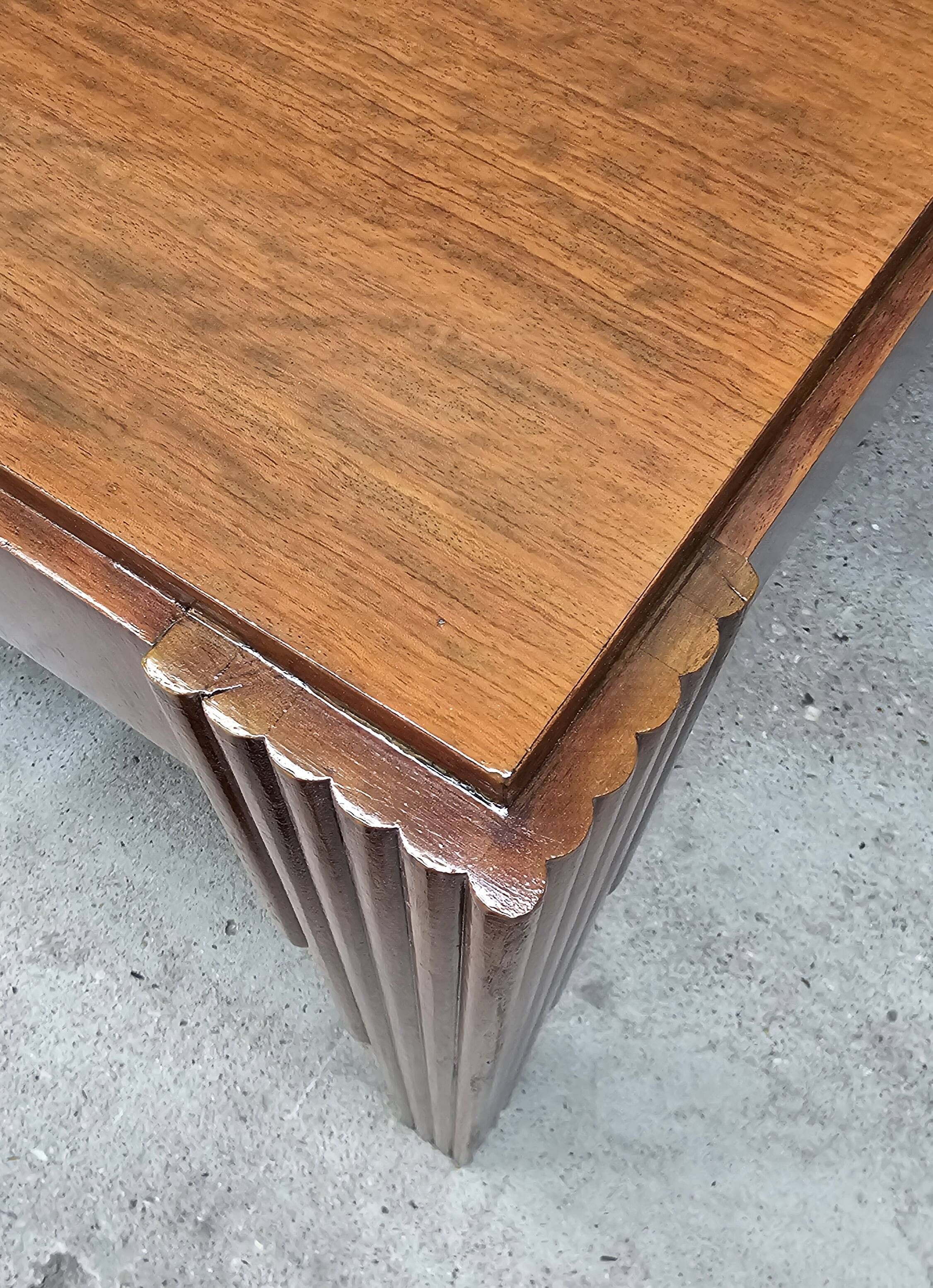 Lot of table and 6 Art Deco chairs from Saddier & fils