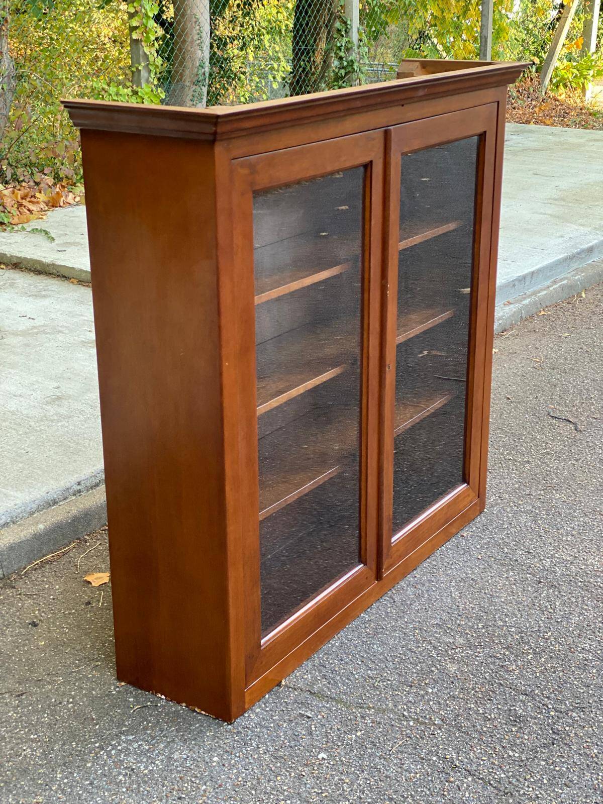 Louis Philippe style solid wood display cabinet from the 20th century