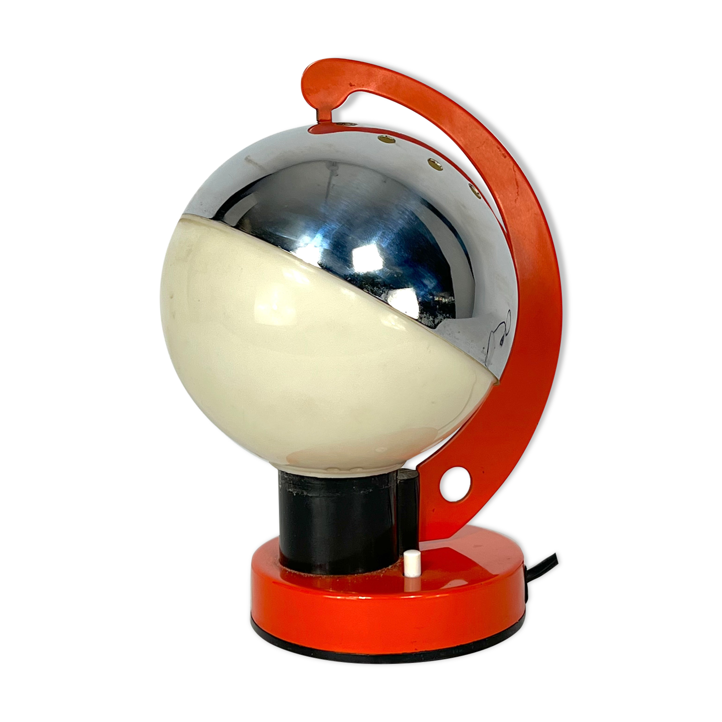 Space age Italian metal and plastic table lamp from 60s
