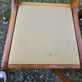 Set of six chairs with fabric tops