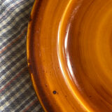 7 flat plates in earthenware Saint Clément vintage brown