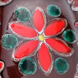 Magnificent decorative plate or fruit bowl signed Vallauris vintage.