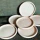 Six antique enamelled earth cut-cups
