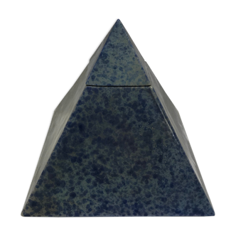 Pyramid-shaped ceramic covered box