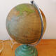 Luminous glass terestre globe, Perrina - Paris, 1940-50