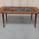 Coffee table year 50 / 60 - tiled tiled Boat decorated Marine feet spindles