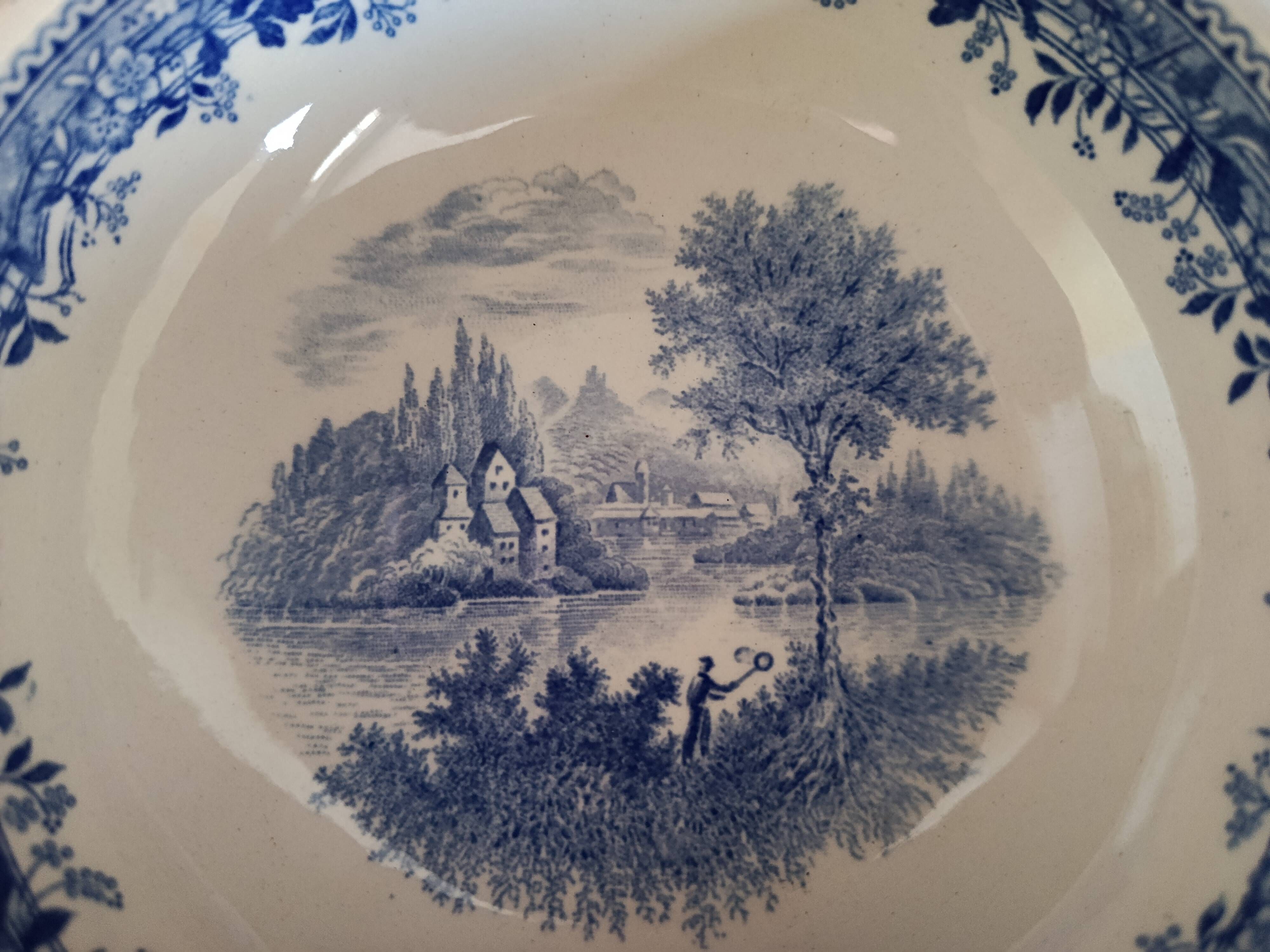 Set of 6 ceramic soup bowls by Villeroy & Boch, Burgenland model.