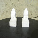 Pair of Carrara marble supports