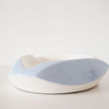 Empty pocket in white and sky blue ceramic 1950