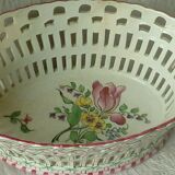 BASKET IN FAIENCE OPENWORK KELLER AND GUERIN LUNEVILLE