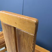 Set of 4 oak brutalist dining chairs, 1970s