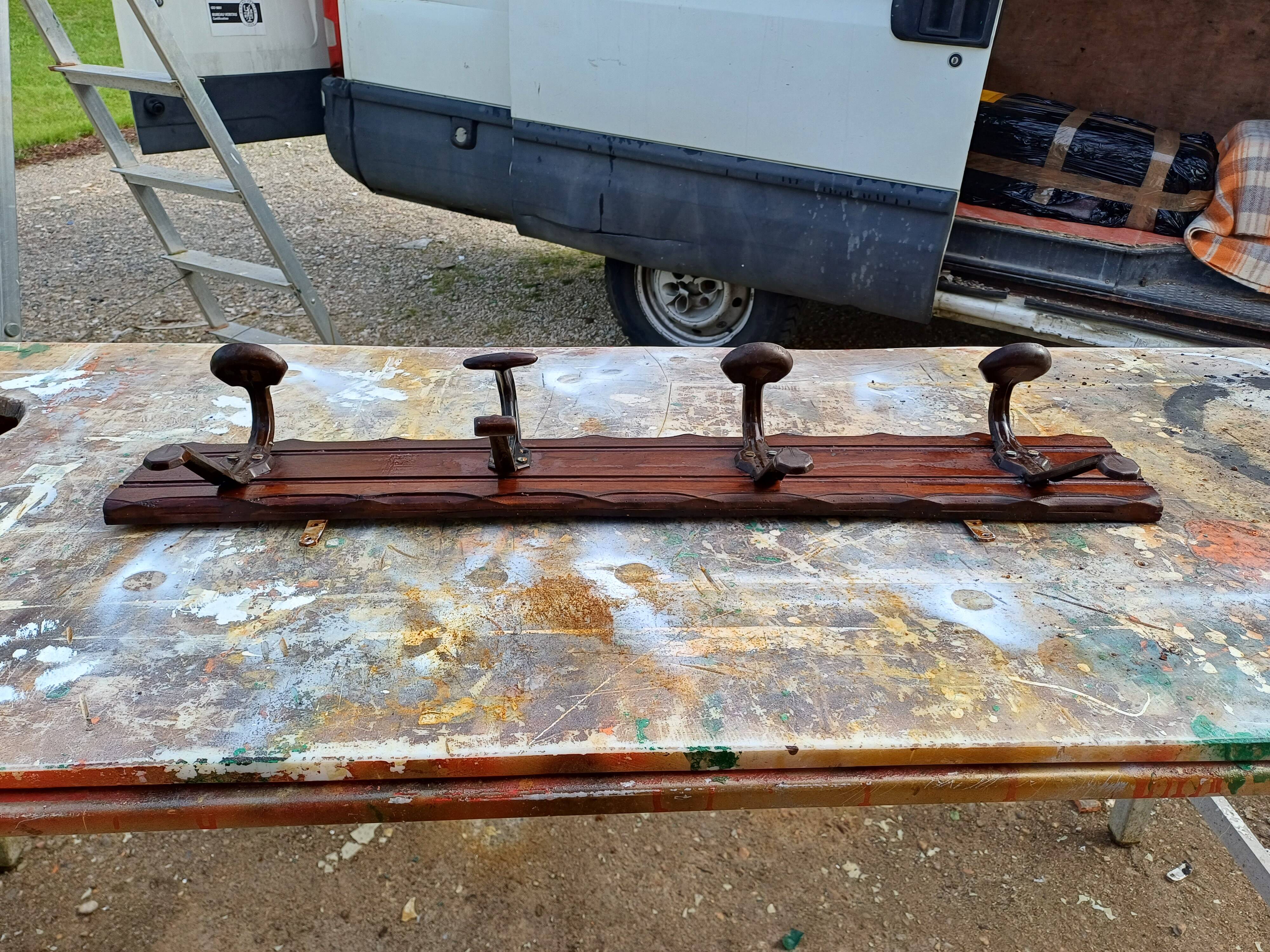 Vintage school coat rack