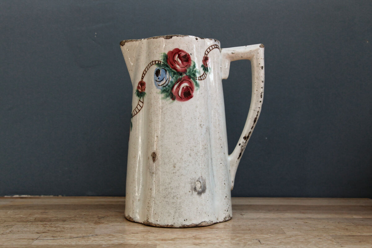 Flower pitcher in 19th century earthenware
