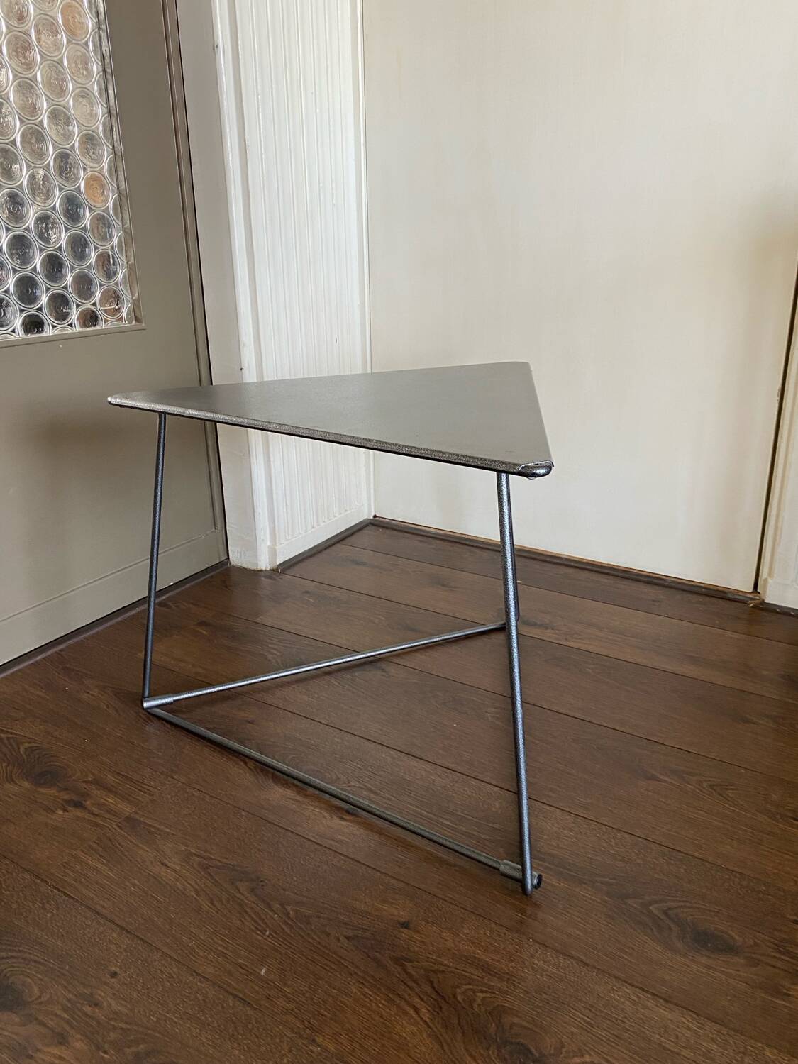 Vintage triangular Niels Gammelgaard Oti 1980s side, coffee table