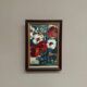 Swedish Oil on Canvas“Red Poppies and White Blossoms” by L. Stokes, Vintage