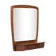Vintage teak framed mirror with drawer section 64x57cm