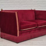 1970s, Danish 2 seater sofa, original condition, furniture velour, ash wood.