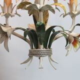 Hanging lamp in metal.3 lights. Vintage 1960s