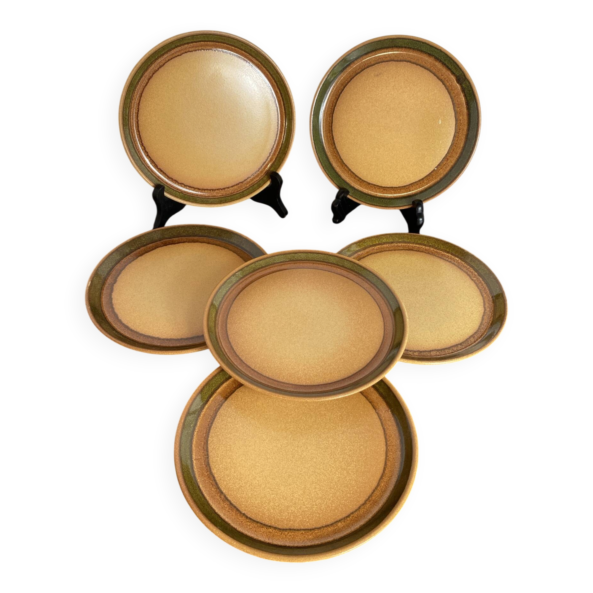 Dessert plates in stoneware, Bidonviller France