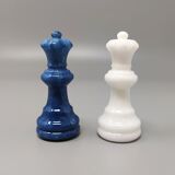 Échecs des années 1970 en albâtre Volterra faits à la main, fabriqué en Italie