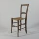 Antique wooden patinated travail populaire rope seat chair