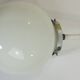 Vintage 70s pendant lamp in white opaline glass, 20 cm globe, chrome, light