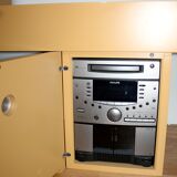 Ancien meuble hifi Leolux pour Philips vintage 70's 80's