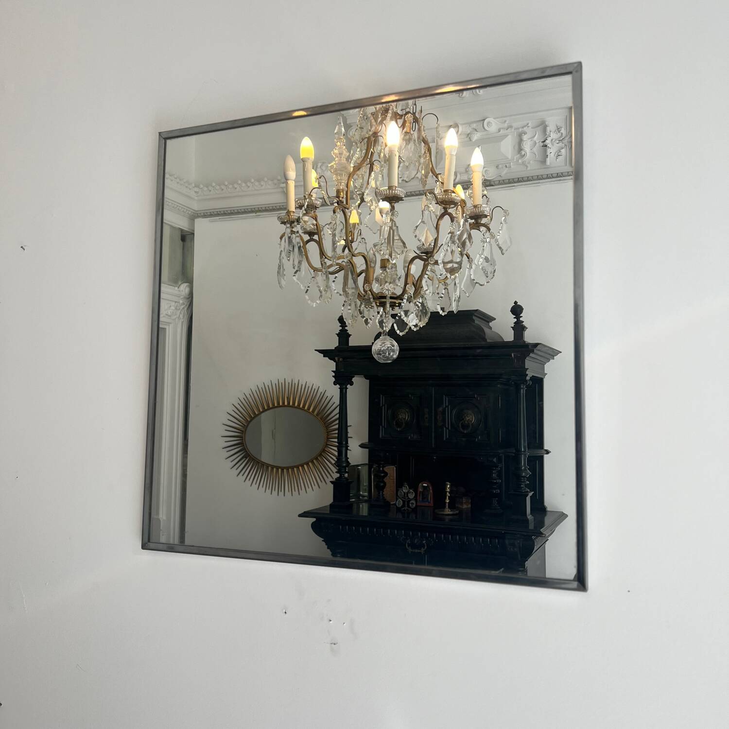 Miroir vintage carré design 1950