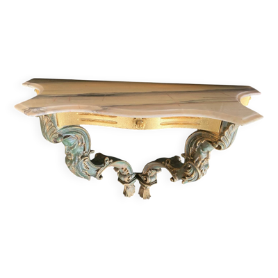Très belle console marbre et bois doré
